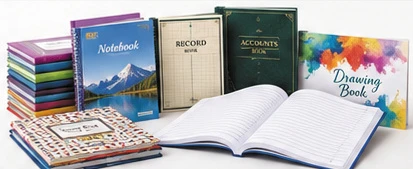 Exercise, record, account and drawing notebooks